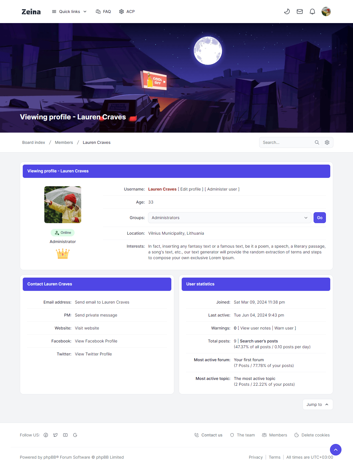 Zeina phpBB profile